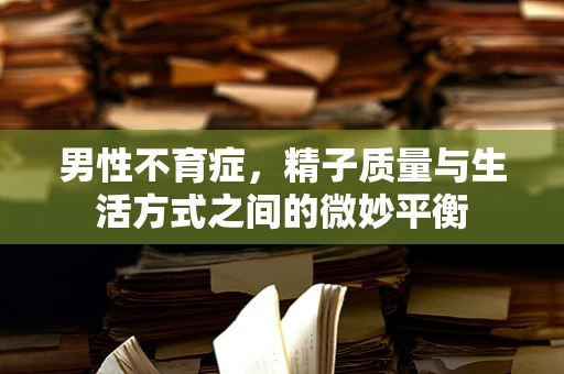 男性不育症，精子质量与生活方式之间的微妙平衡